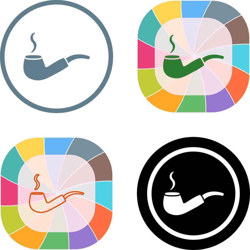 Unique Lit Smoking Pipe Icon Design vector