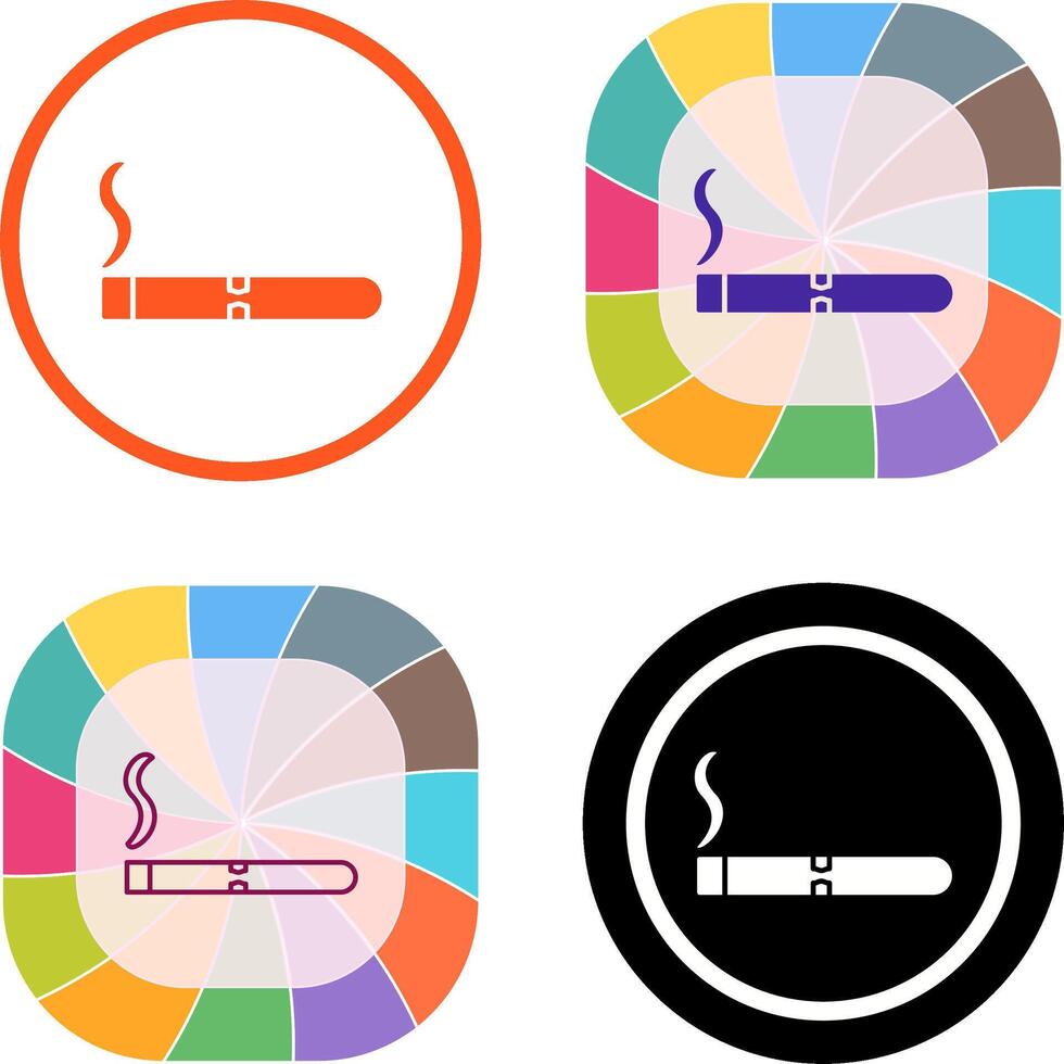 Unique Lit Cigar Icon Design vector