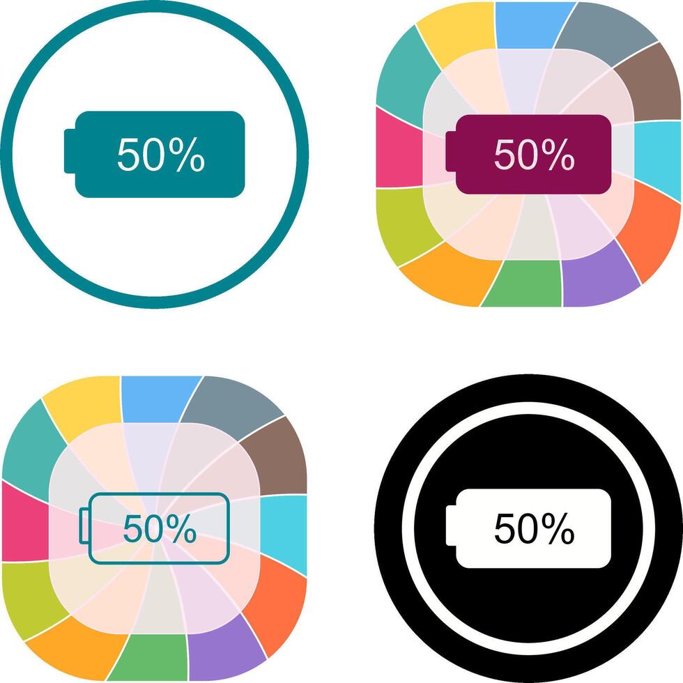 Unique Half Battery Icon Design vector