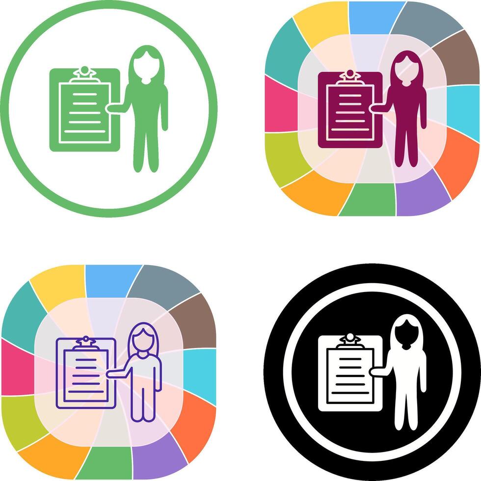 Unique Female Presenter Icon Design vector