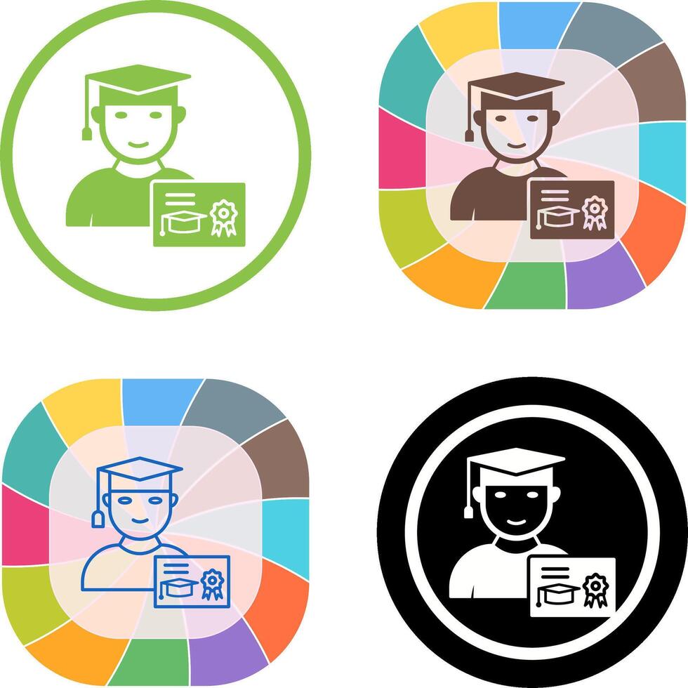 Unique Receiving Degree Icon Design vector