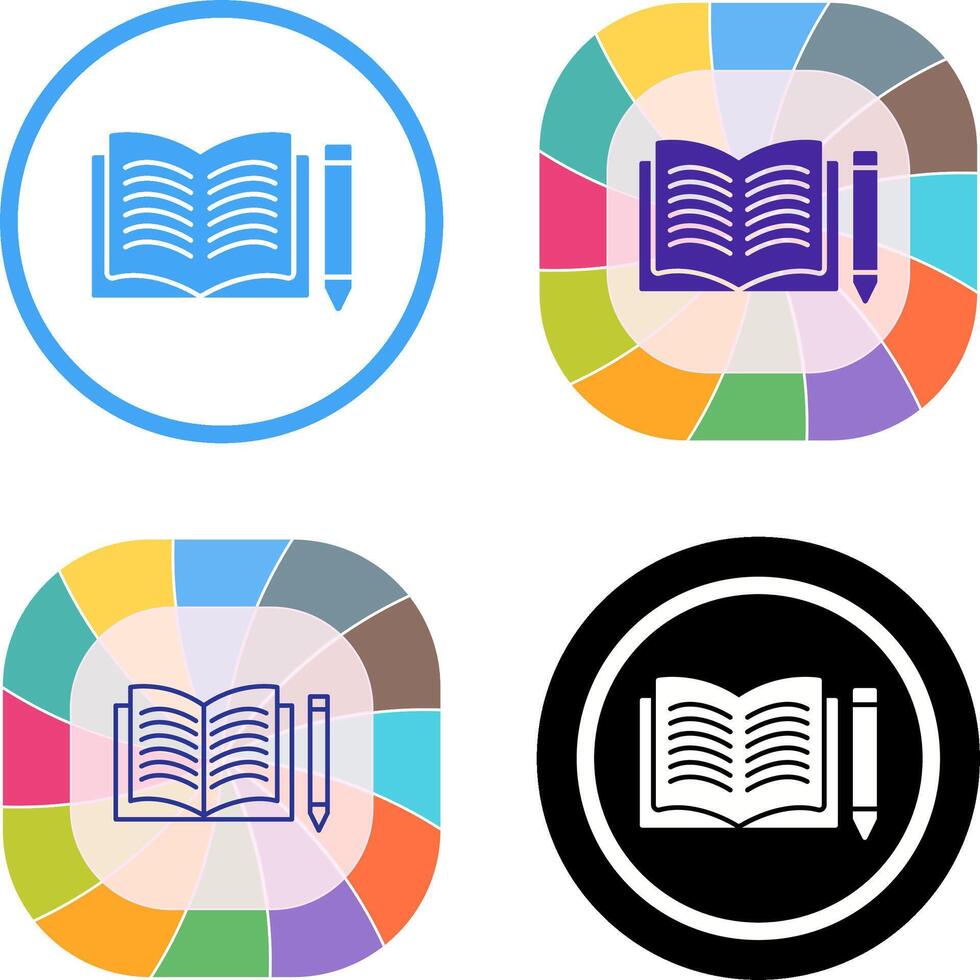 Unique Pencil and Book Icon Design vector