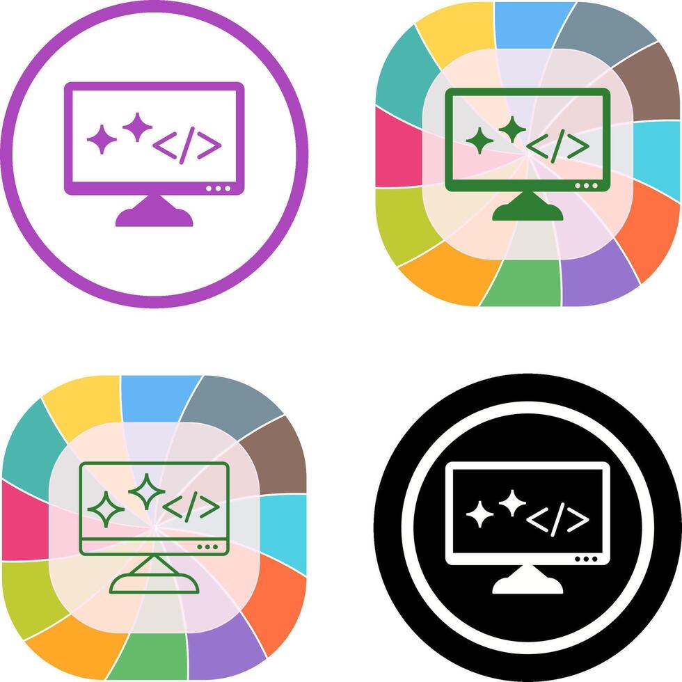 Unique Clean Code Icon Design vector