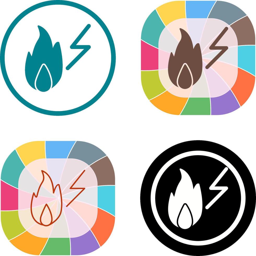 Unique Electricity Fire Icon Design vector
