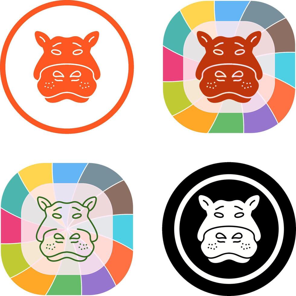 Hippo Icon Design vector