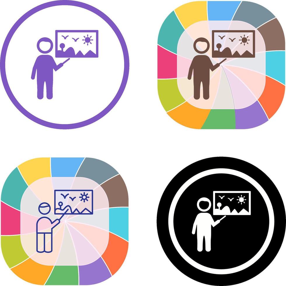 Art Museum Guide Icon Design vector