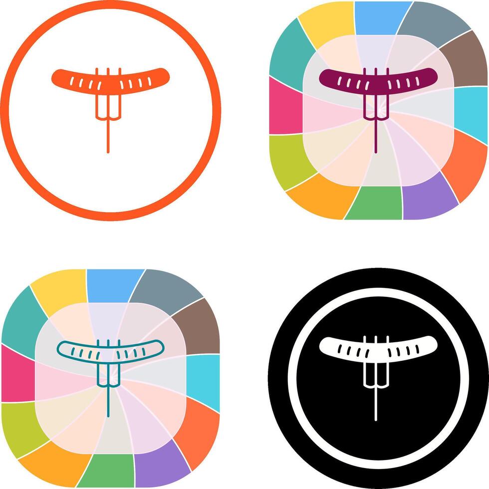Sausage on Fork Icon Design vector