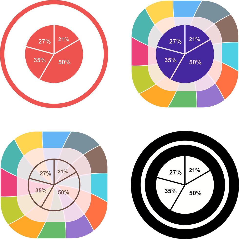 Pie Chart Icon Design vector