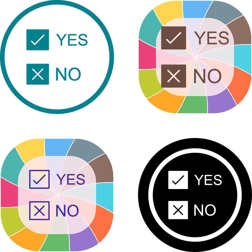 Yes No Option Icon Design vector