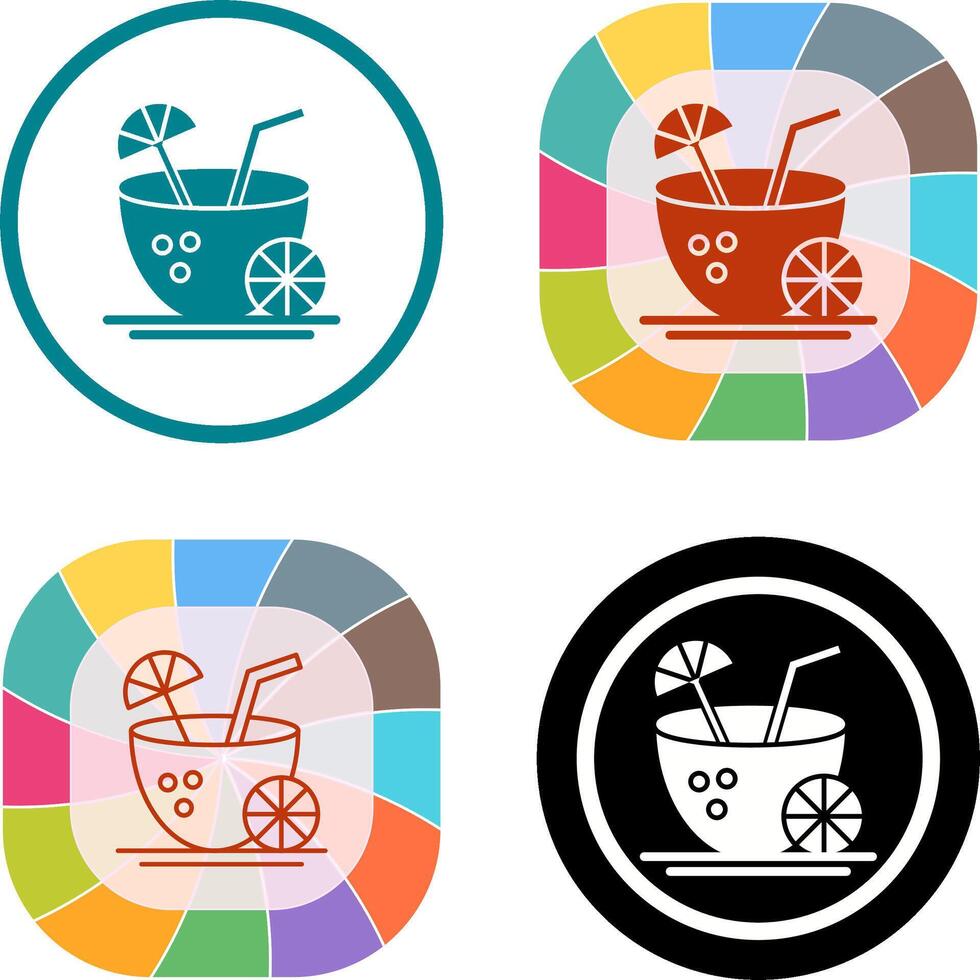 Coconut Drink Icon Design vector