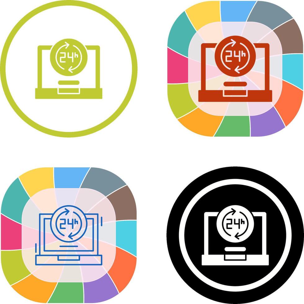 24 Hours Icon Design vector