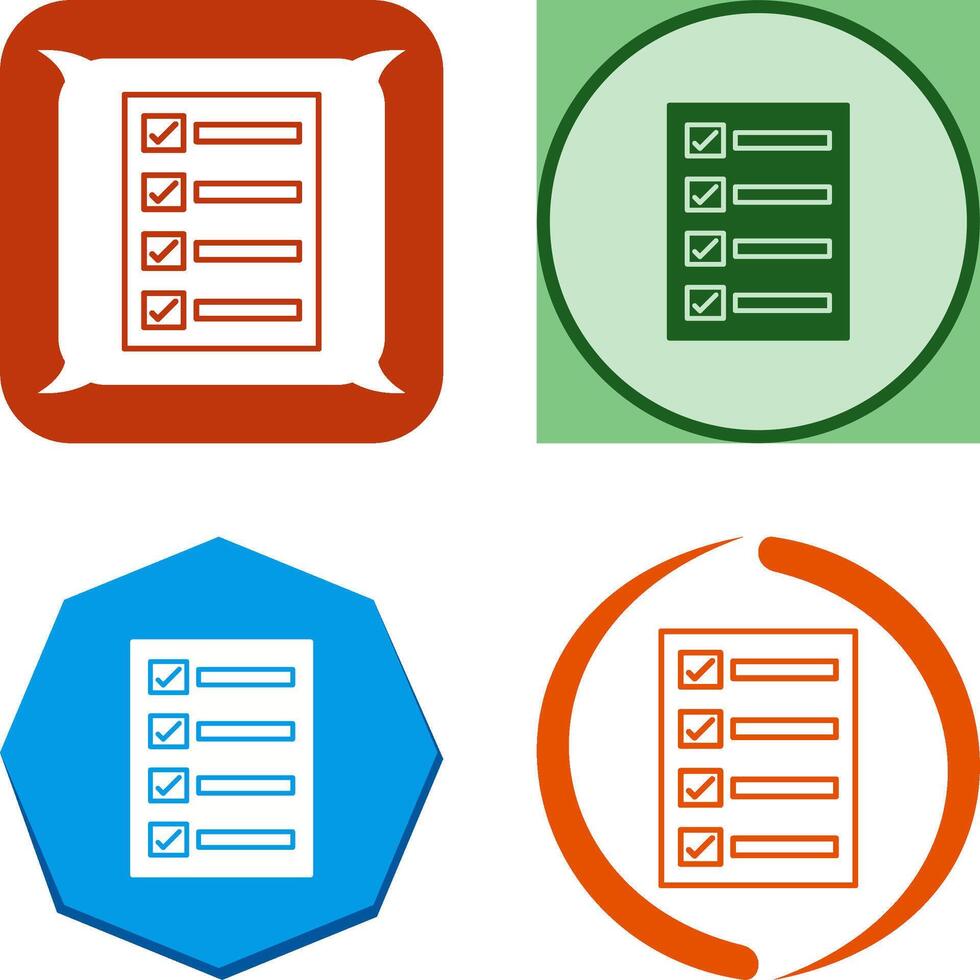 Filling Ballot Paper Icon Design vector