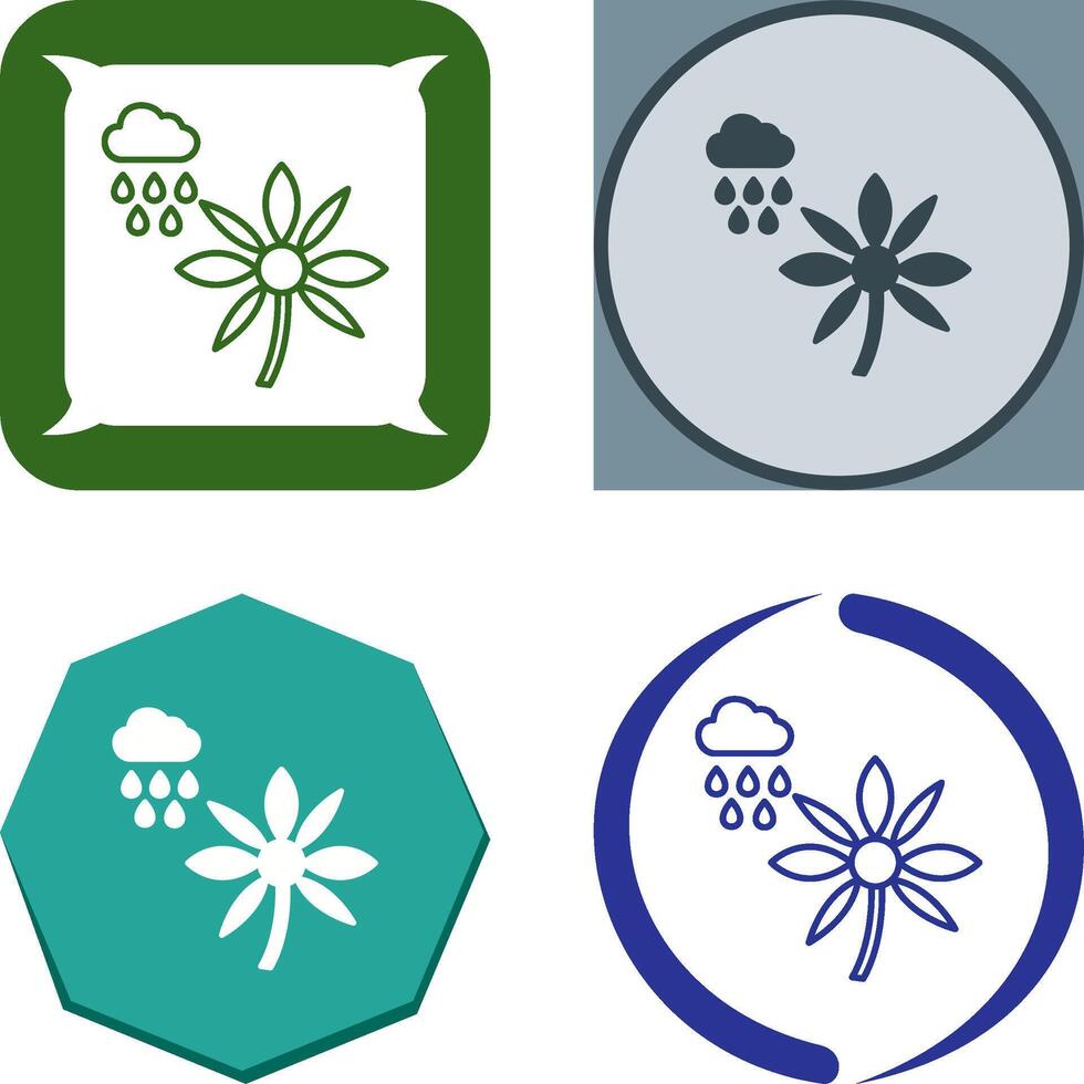 Flower with rain Icon Design vector