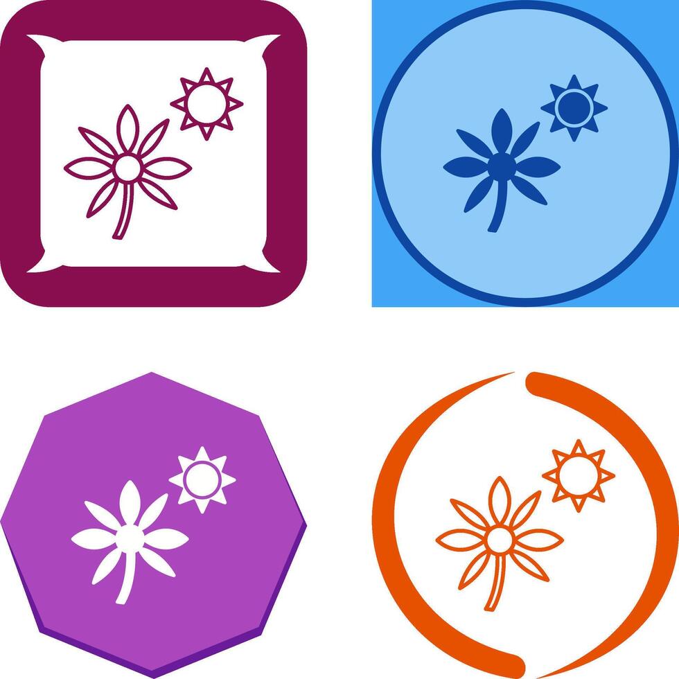 Flower in sunlight Icon Design vector