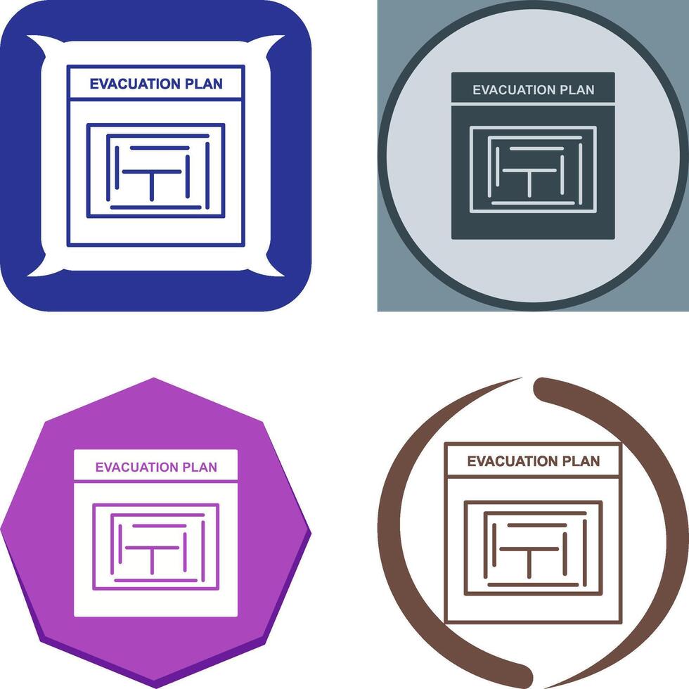 Evacuation Plan Icon Design vector