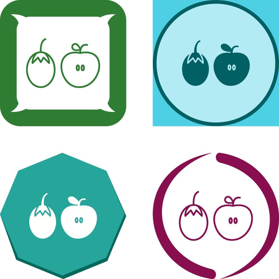 Fruits and VVegetables Icon Design vector