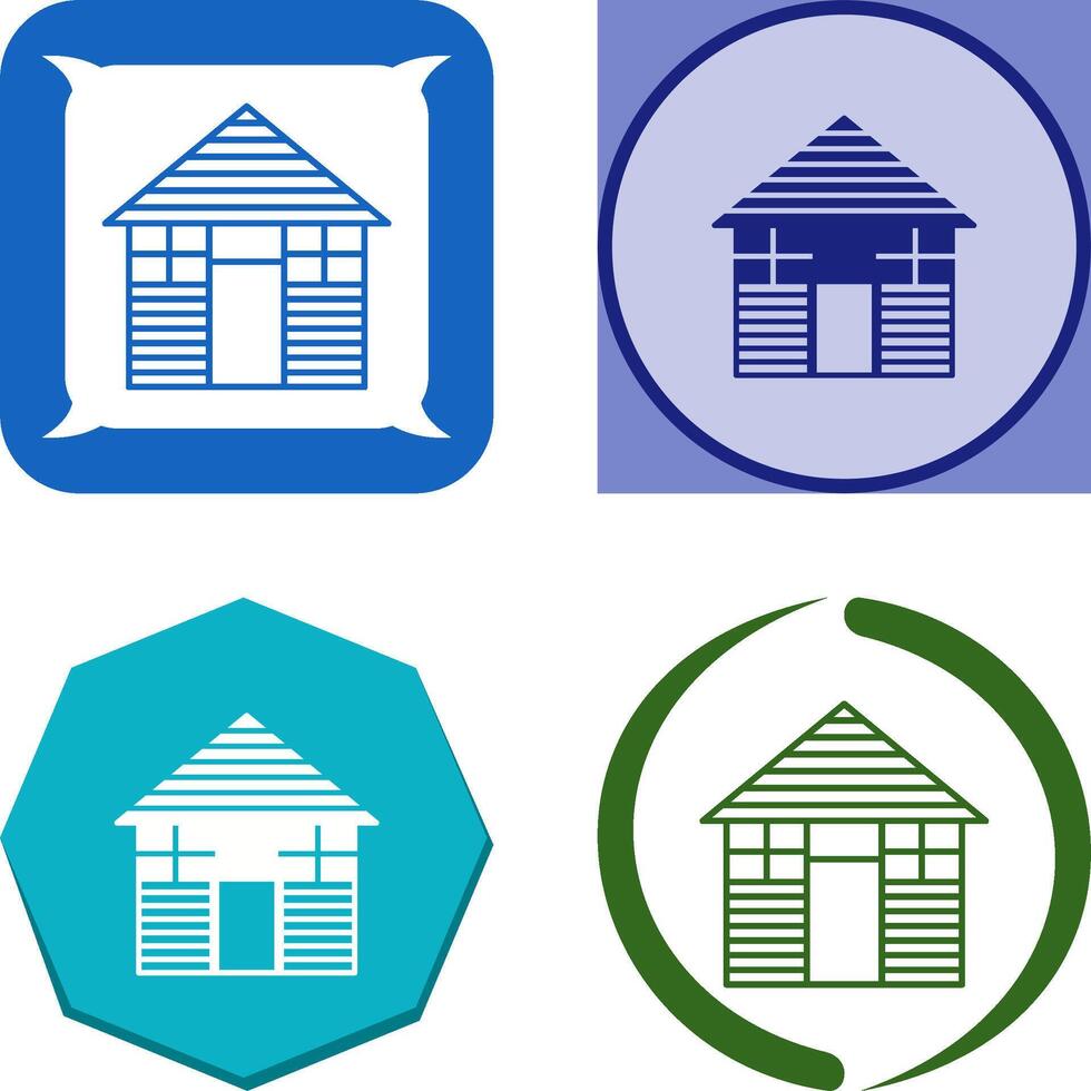 Wood Cabin Icon Design vector