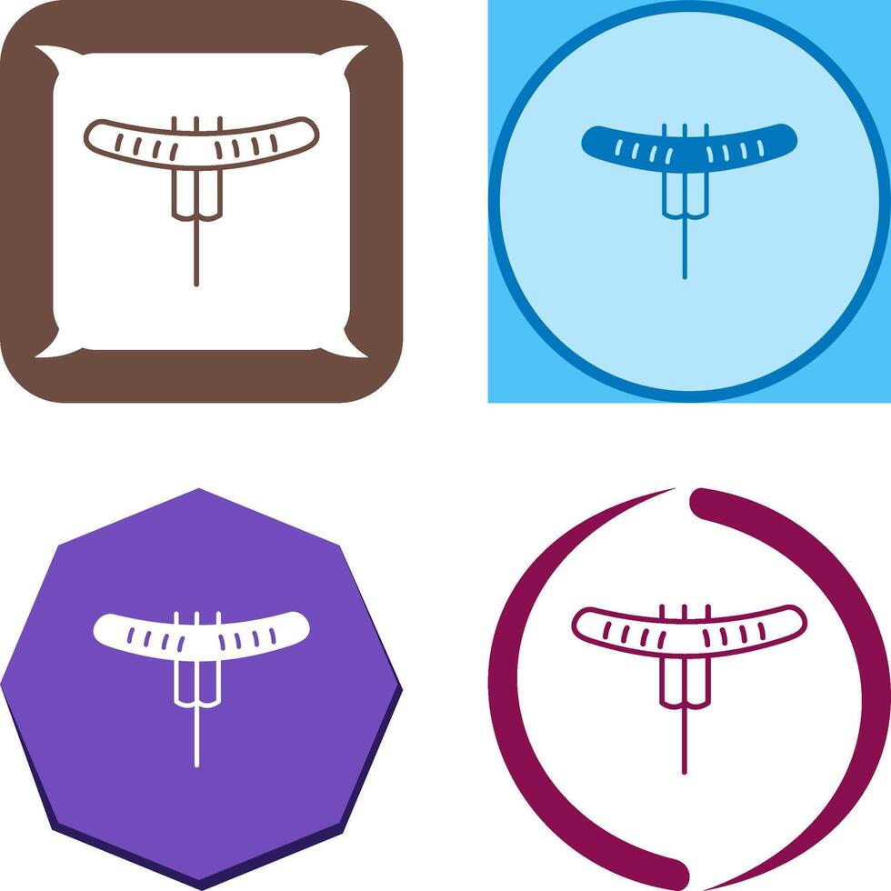 Sausage on Fork Icon Design vector