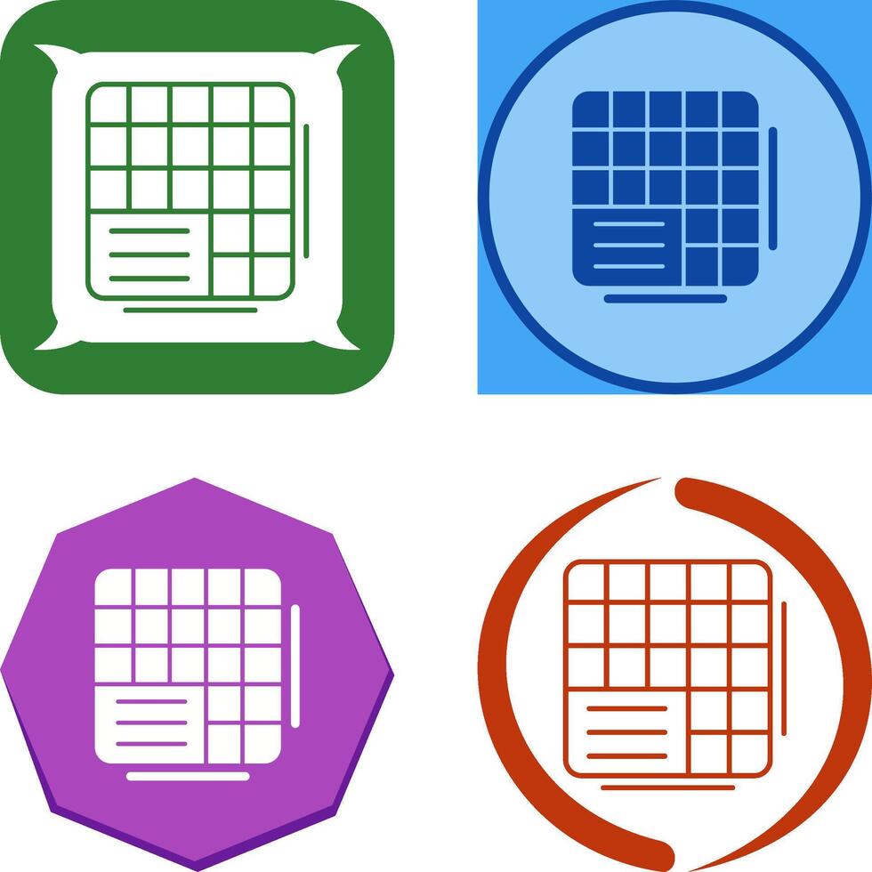 Table Data Icon Design vector