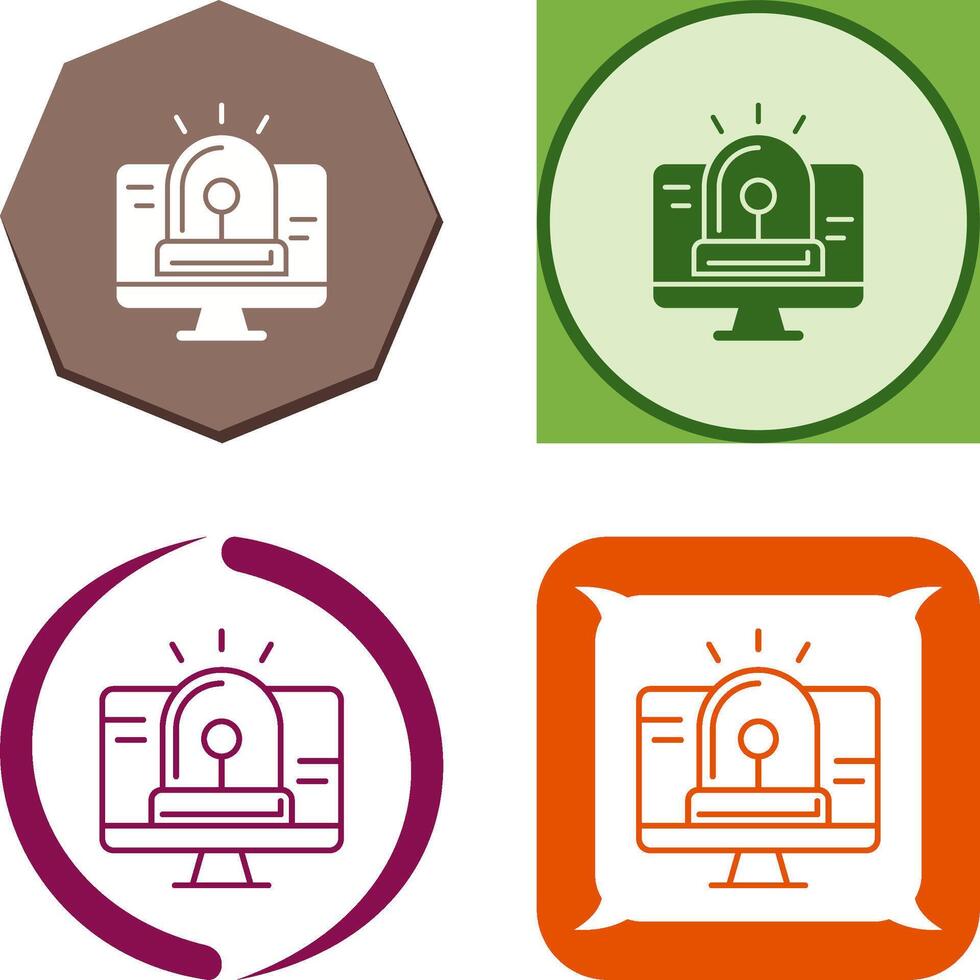 Hacking Alarm Icon Design vector