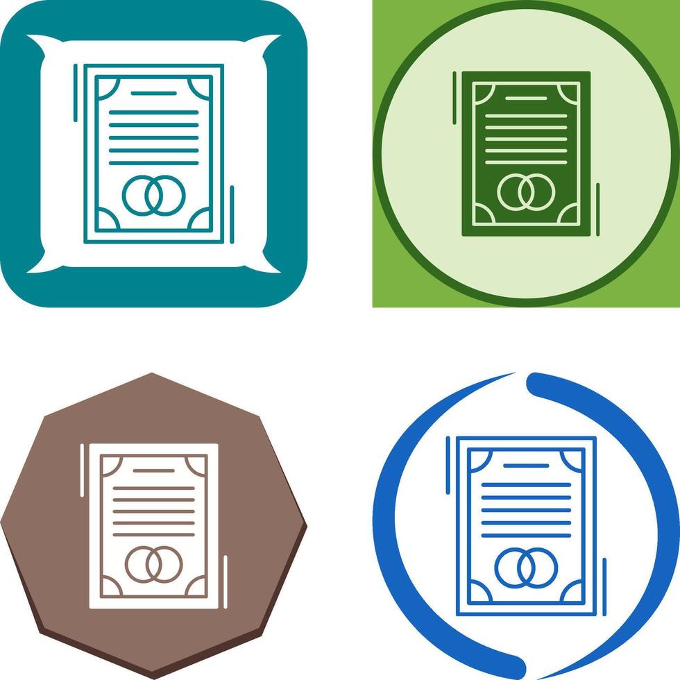 Wedding Contract Icon Design vector