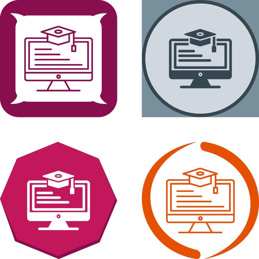 Online Learning Icon Design vector