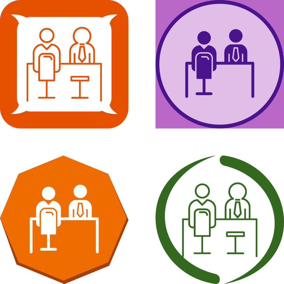 Employee Interview Icon Design vector