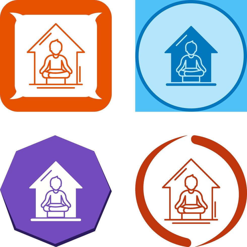 Yoga At home Icon Design vector