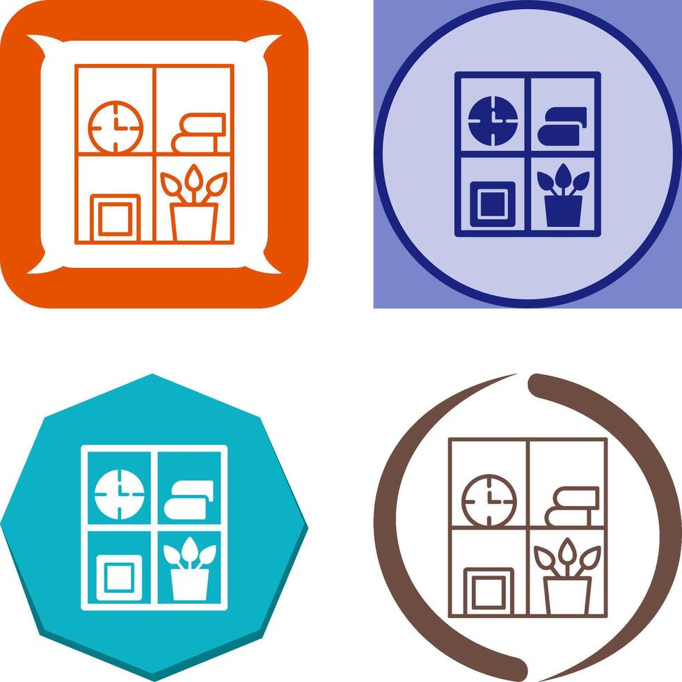 Bookshelf Icon Design vector