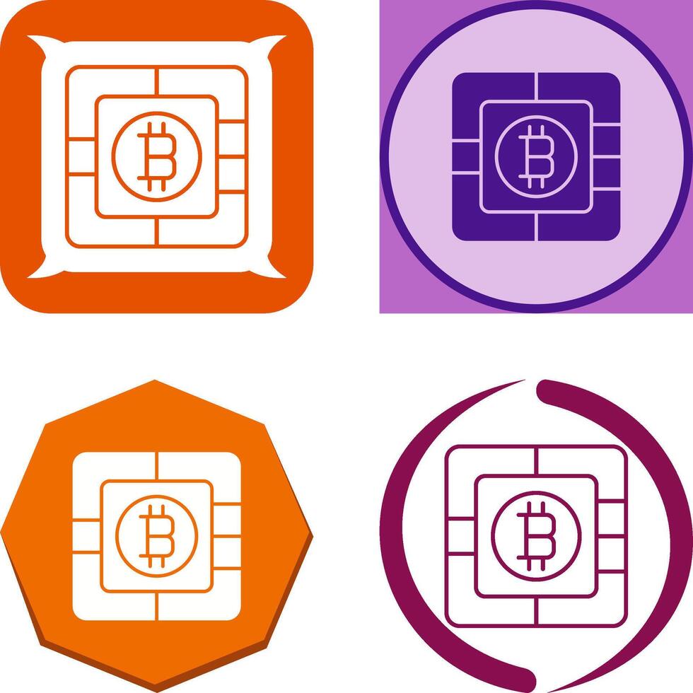 Bitcoin Chip Icon Design vector