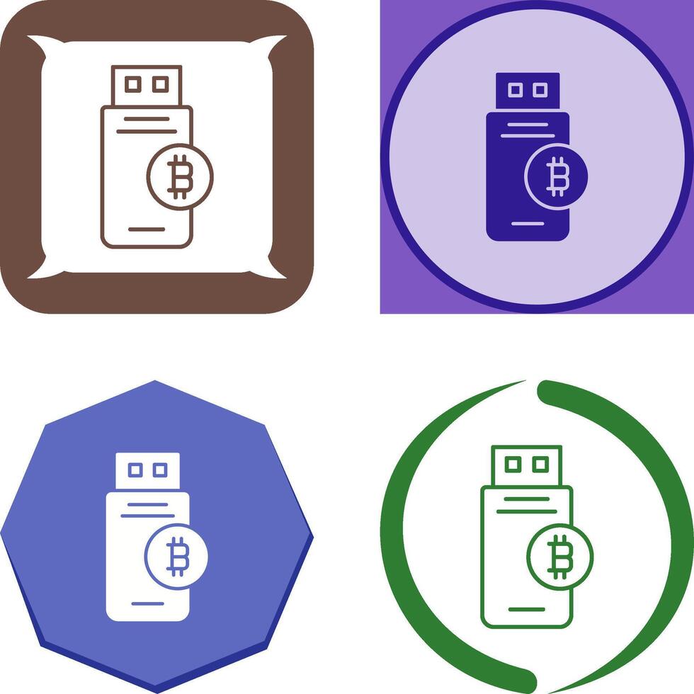 Bitcoin Usb Device Icon Design vector