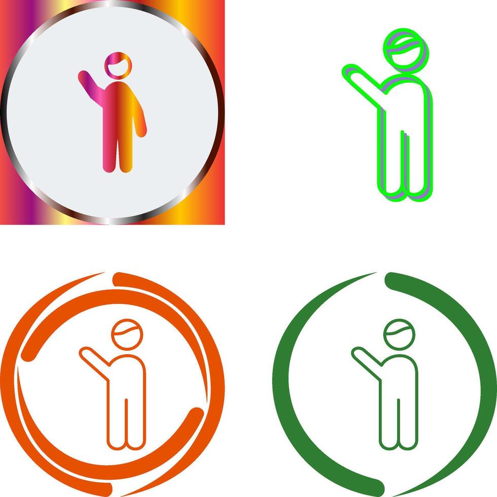 Waving to people Icon Design vector