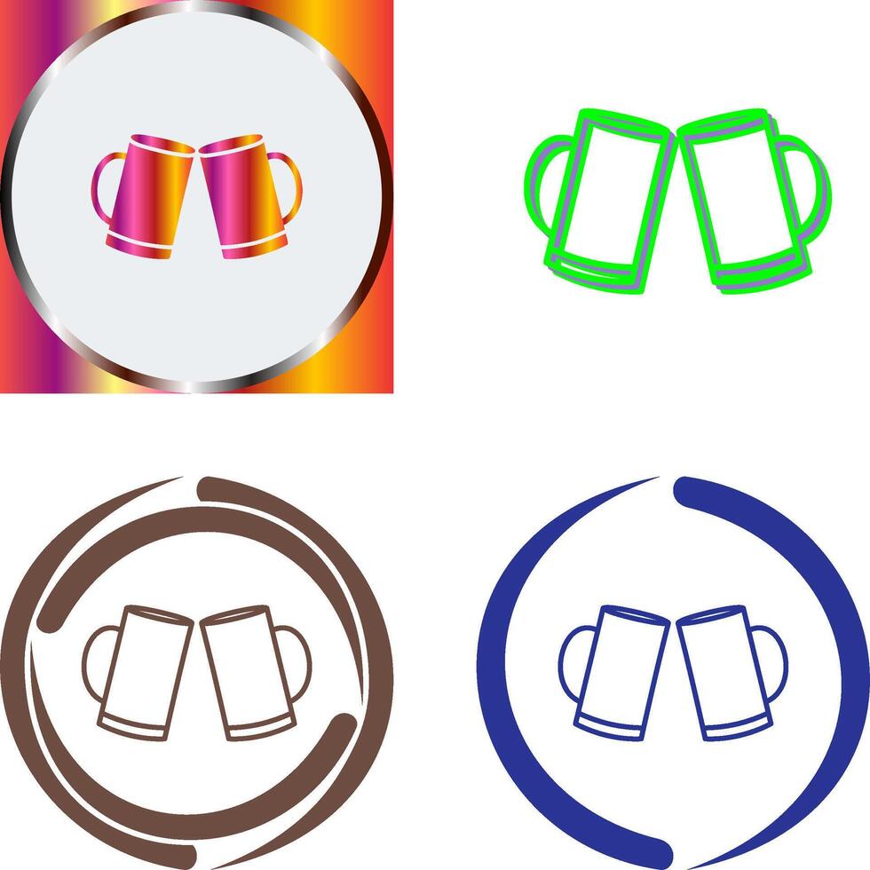 Beers Toasting Icon Design vector