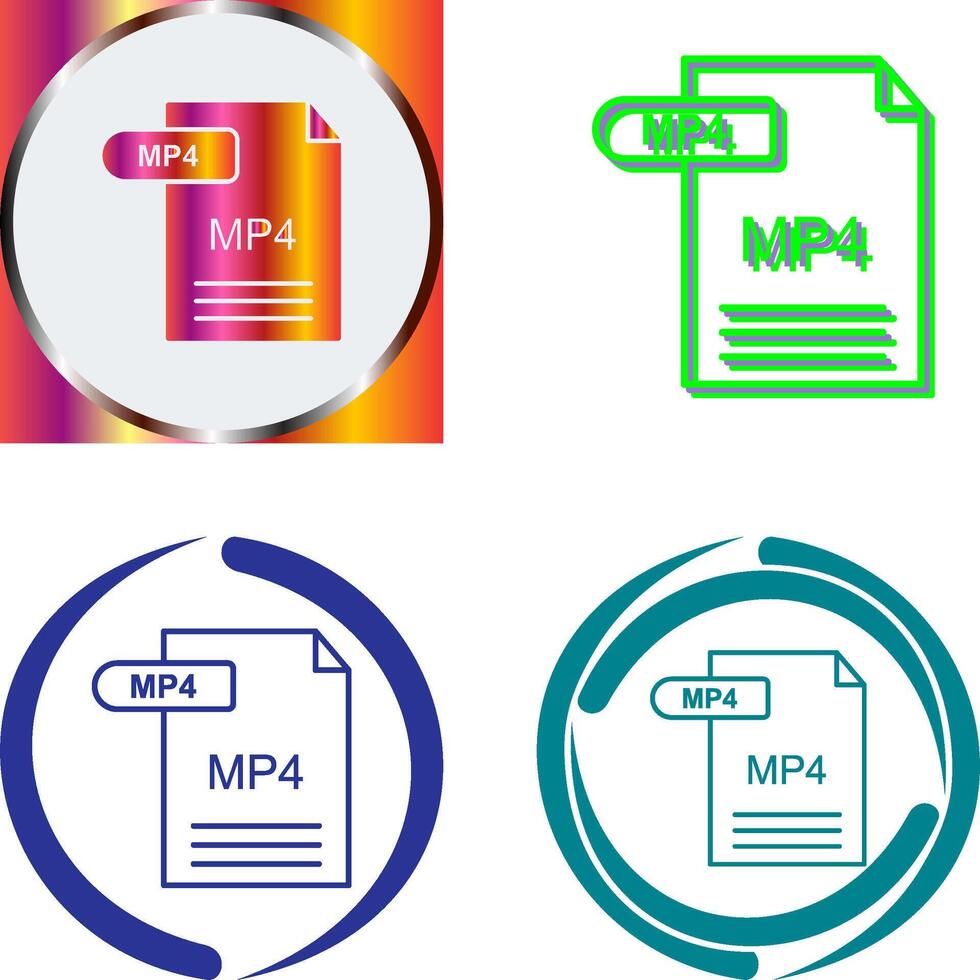 MP4 Icon Design vector
