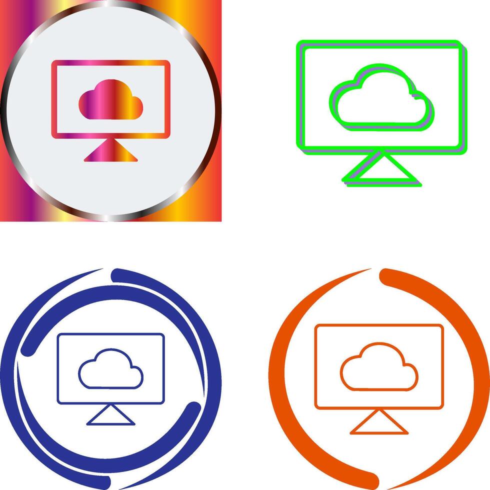 Cloud System Icon Design vector