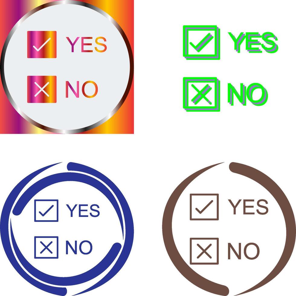 Yes No Option Icon Design vector