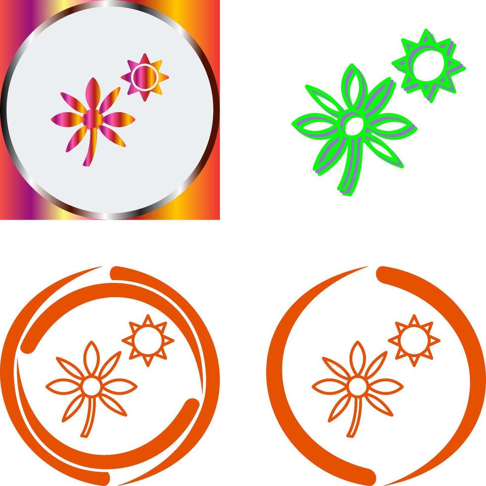 Flower in sunlight Icon Design vector
