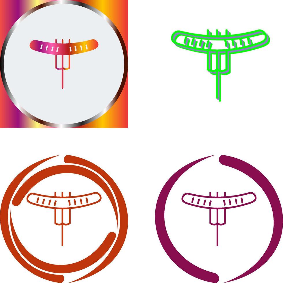 Sausage on Fork Icon Design vector