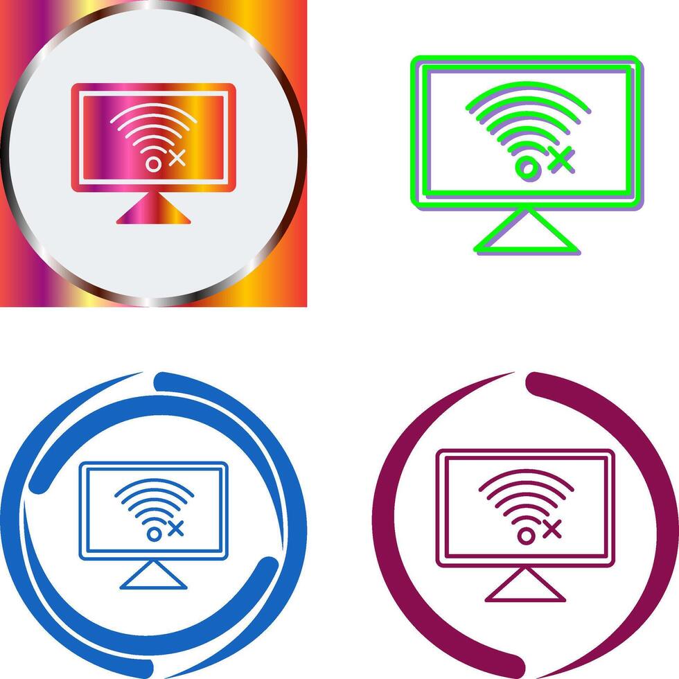 Disconnected Network Icon Design vector