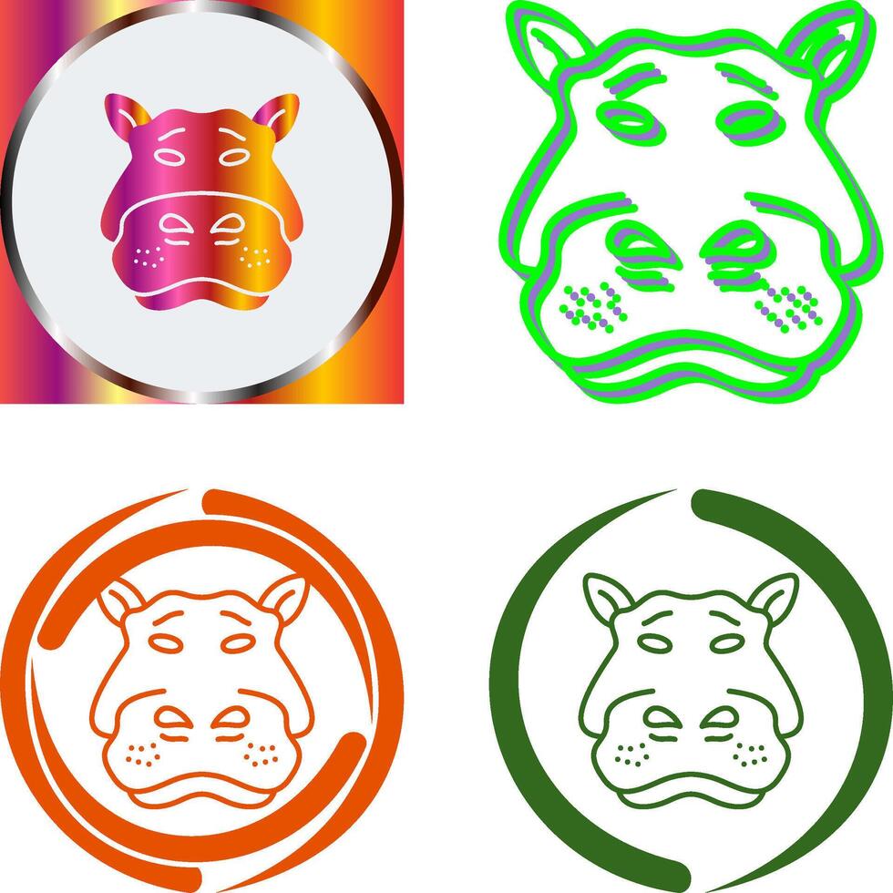 Hippo Icon Design vector