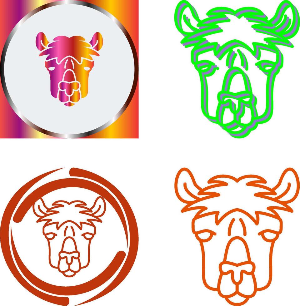 Alpaca Icon Design vector
