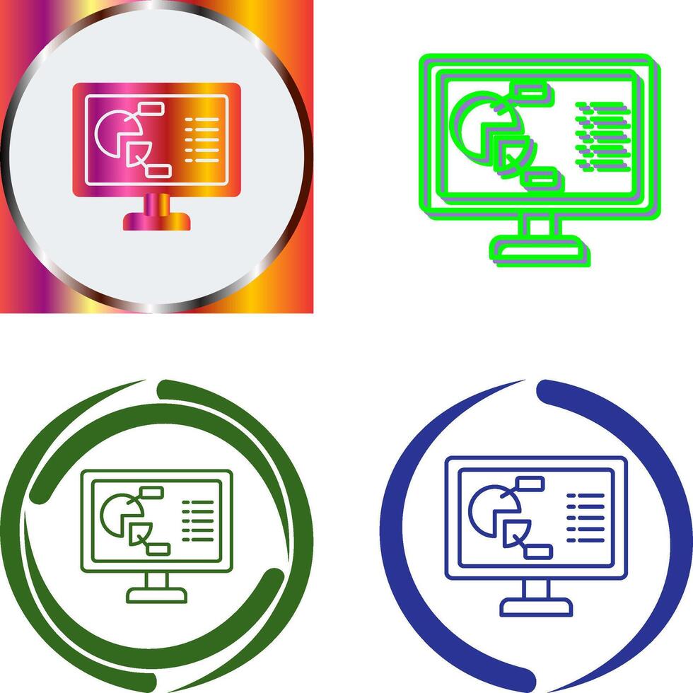 Pie Chart Icon Design vector