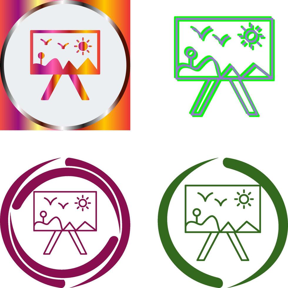 Painting of Canvass Icon Design vector