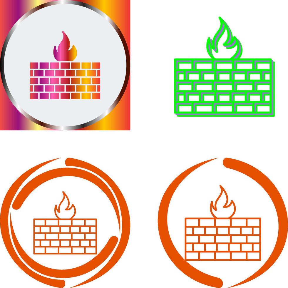 Firewall Icon Design vector