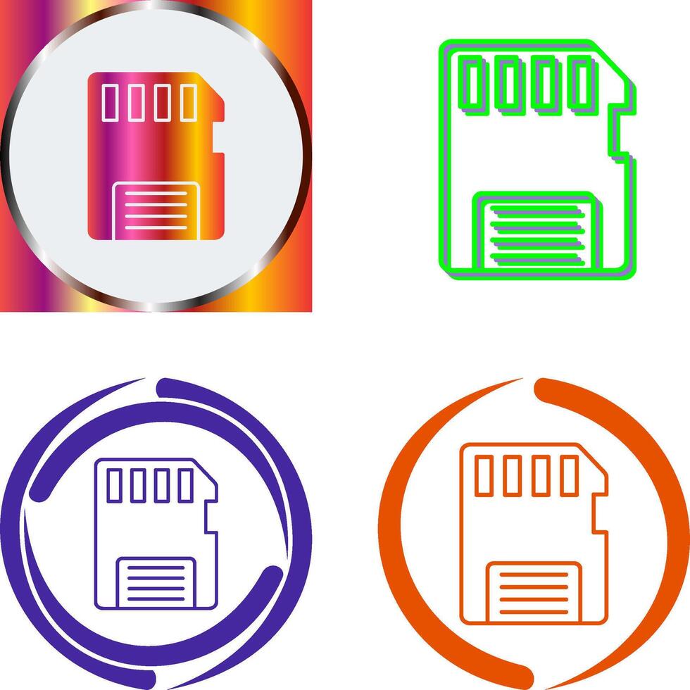 Memory Card Icon Design vector