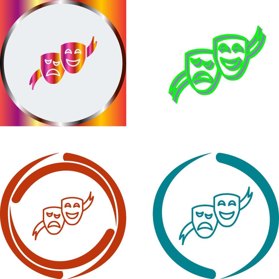 Theater Masks Icon Design vector