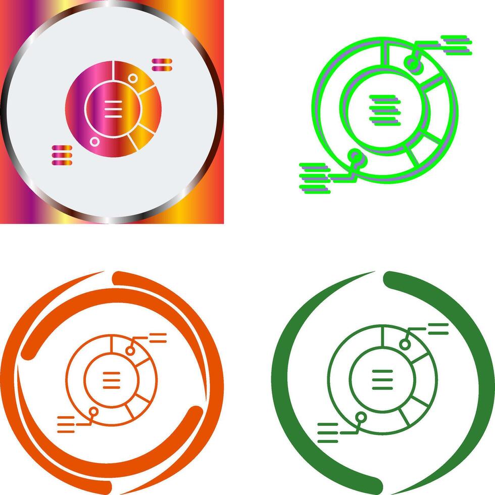 Pie Chart Icon Design vector