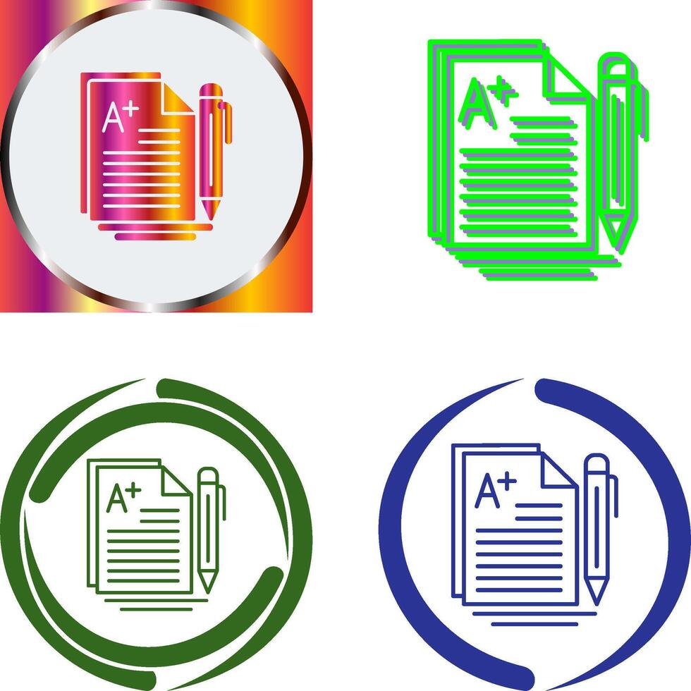 A Grade Icon Design vector
