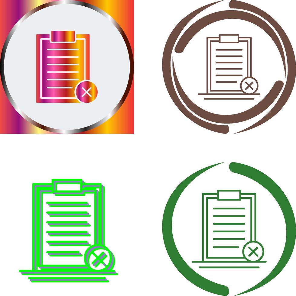 Rejected Icon Design vector
