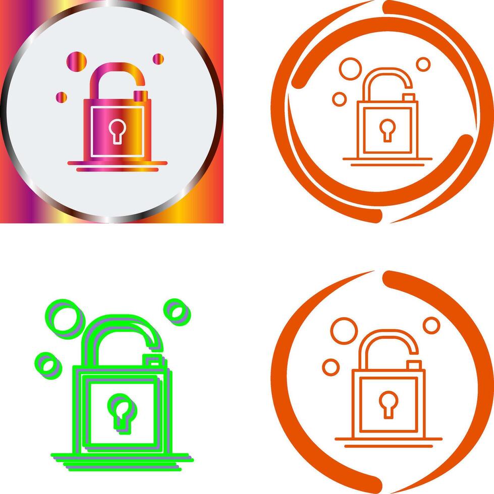 Open Lock Icon Design vector